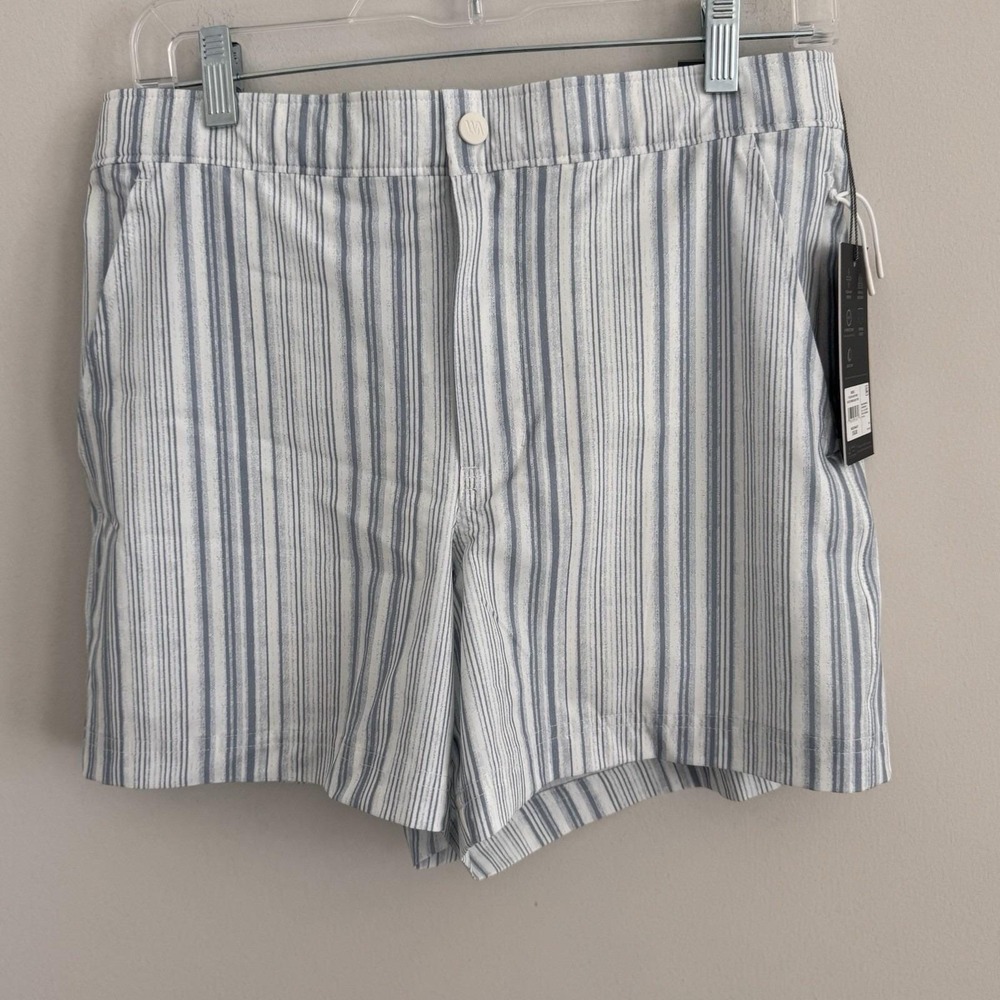 NWT VRST Men's 5" Resort Short, Muted Denim Calm Stripe, Size Small